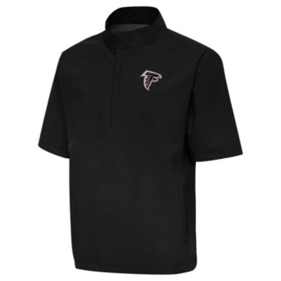 Antigua NFL Atlanta Falcons Men's Brisk SS 1/4 Zip Pullover, Black, Small