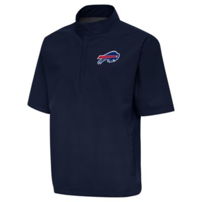 Antigua NFL Buffalo Bills Men's Brisk SS 1/4 Zip Pullover, Navy Blue, 2XL