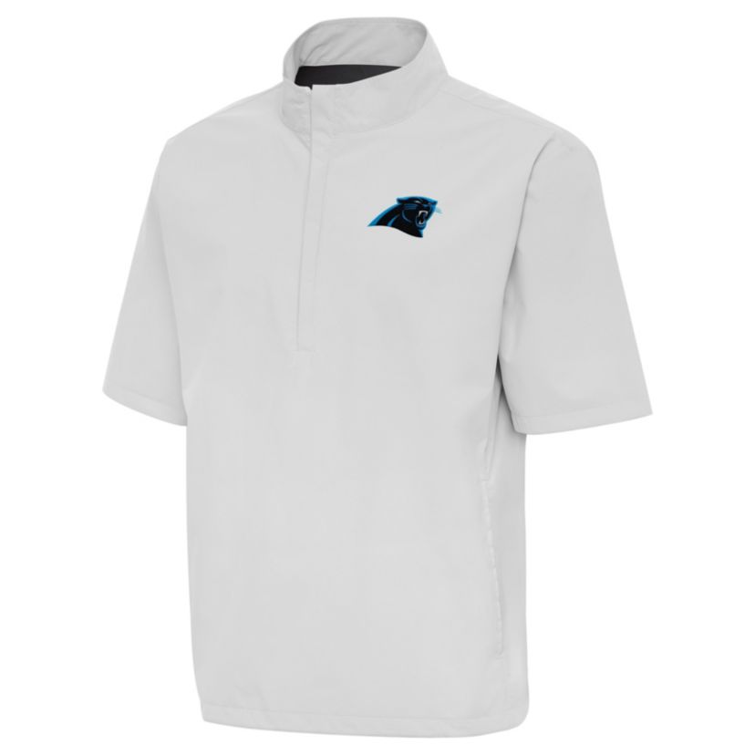 Antigua NFL Carolina Panthers Mens Brisk SS 1/4 Zip Pullover