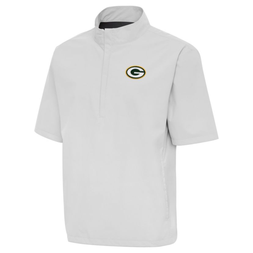 Antigua NFL Green Bay Packers Mens Brisk SS 1/4 Zip Pullover