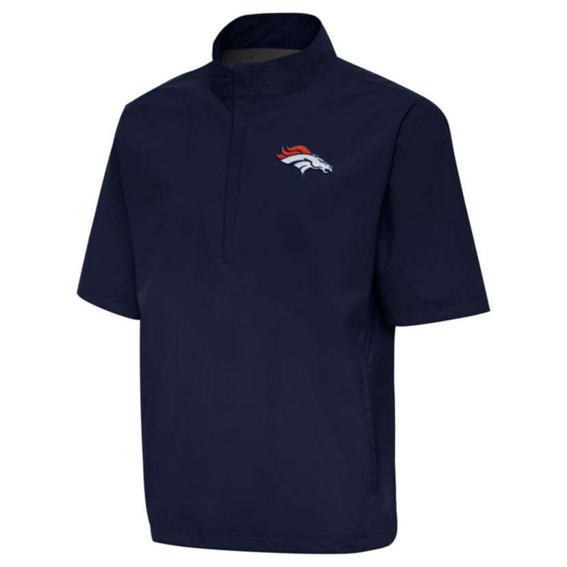 Antigua NFL Denver Broncos Mens Brisk SS 1/4 Zip Pullover