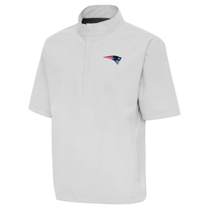 Antigua NFL New England Patriots Mens Brisk SS 1/4 Zip Pullover