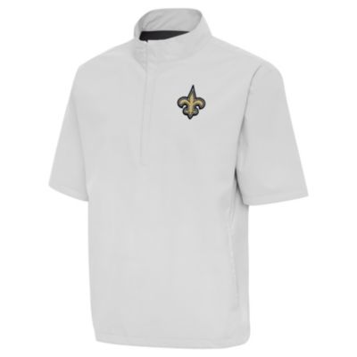 Antigua NFL New Orleans Saints Men's Brisk SS 1/4 Zip Pullover, XL