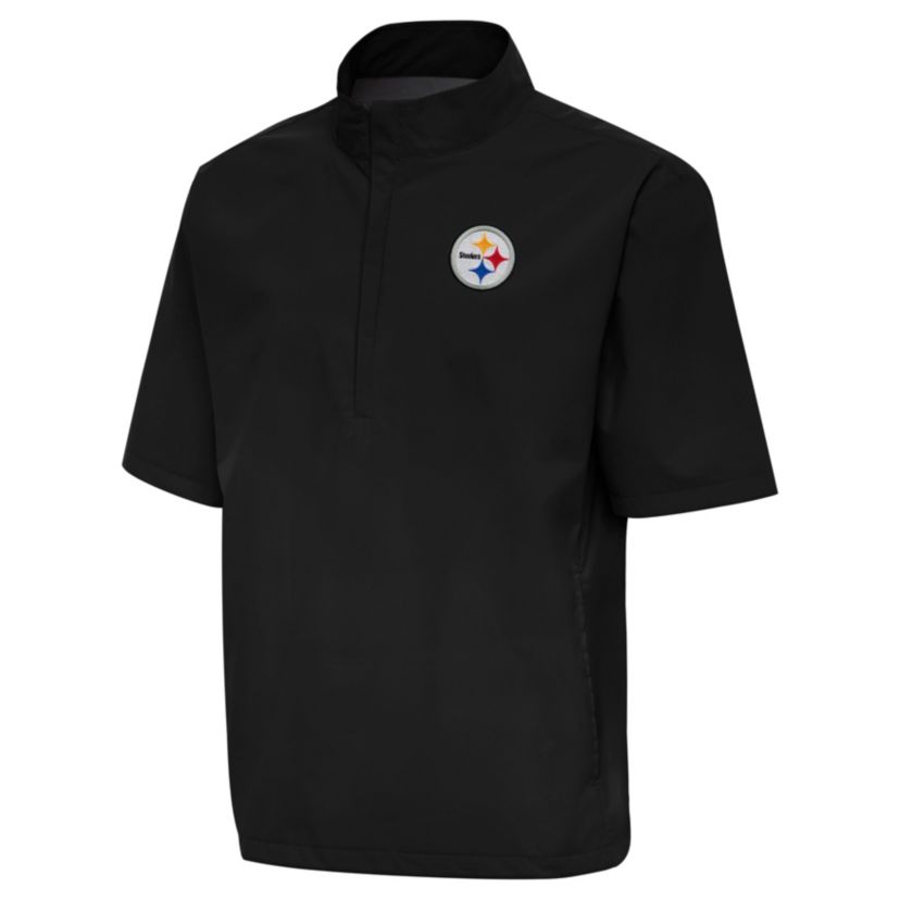 Antigua NFL Pittsburgh Steelers Mens Brisk SS 1/4 Zip Pullover