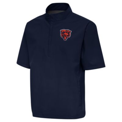 Antigua NFL Chicago Bears Men's Brisk SS 1/4 Zip Pullover, Navy Blue, Medium