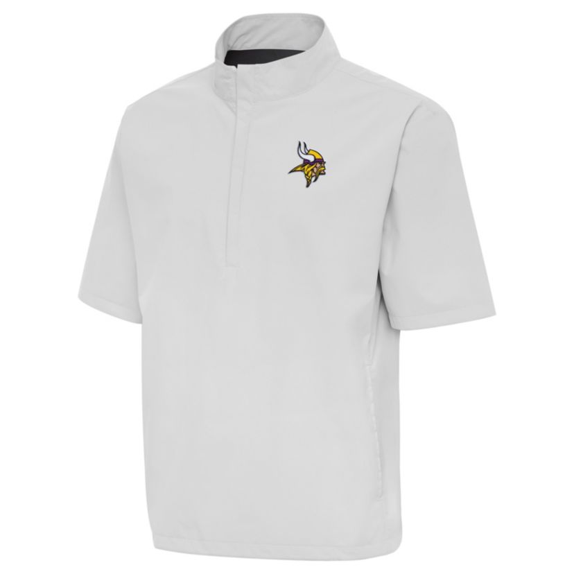 Antigua NFL Minnesota Vikings Mens Brisk SS 1/4 Zip Pullover