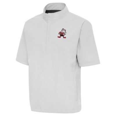 Antigua NFL Cleveland Browns Men's Brisk SS 1/4 Zip Pullover, XL
