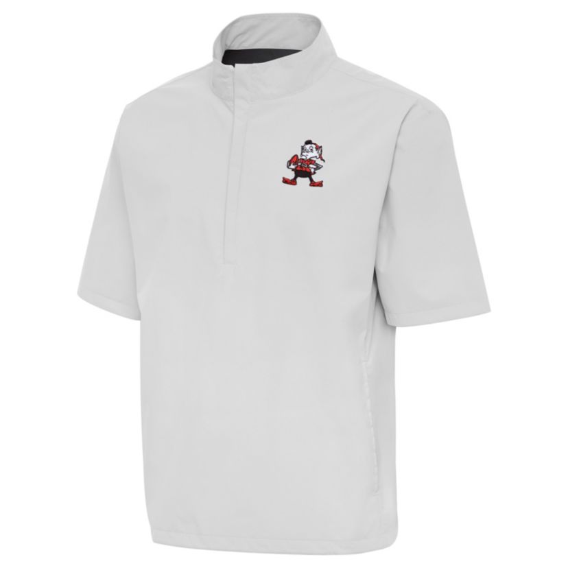 Antigua NFL Cleveland Browns Mens Brisk SS 1/4 Zip Pullover