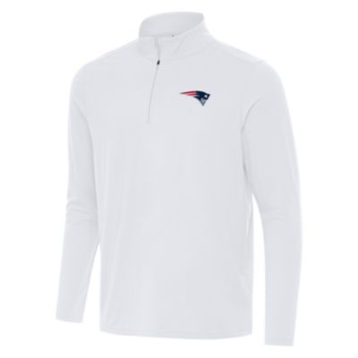 Antigua NFL New England Patriots Men's Intent 1/4 Zip Pullover, White, 2XL