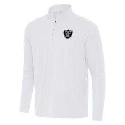 Antigua NFL Las Vegas Raiders Men's Intent 1/4 Zip Pullover, White, 3XL