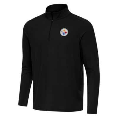 Antigua NFL Pittsburgh Steelers Men's Intent 1/4 Zip Pullover, Black, XL