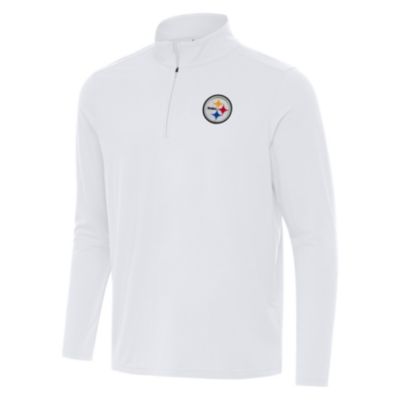Antigua NFL Pittsburgh Steelers Men's Intent 1/4 Zip Pullover, White, Small