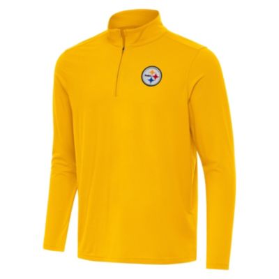 Antigua NFL Pittsburgh Steelers Men's Intent 1/4 Zip Pullover, Gold, 3XL