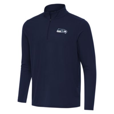 Antigua NFL Seattle Seahawks Men's Intent 1/4 Zip Pullover, Navy Blue, 2XL