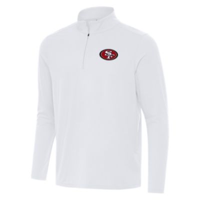 Antigua NFL San Francisco 49ers Men's Intent 1/4 Zip Pullover, White, 2XL