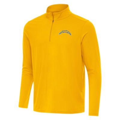 Antigua NFL Los Angeles Chargers Men's Intent 1/4 Zip Pullover, Gold, 3XL