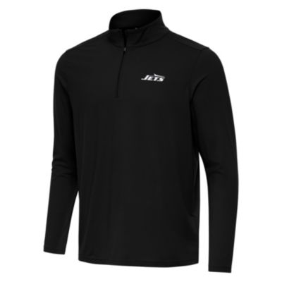 Antigua NFL New York Jets Men's Intent 1/4 Zip Pullover, Black, Medium