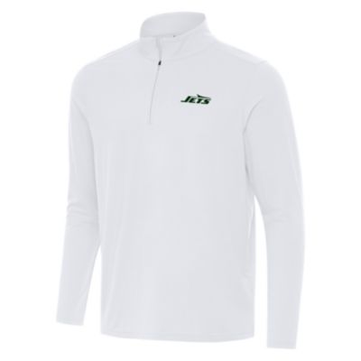 Antigua NFL New York Jets Men's Intent 1/4 Zip Pullover, White, 3XL