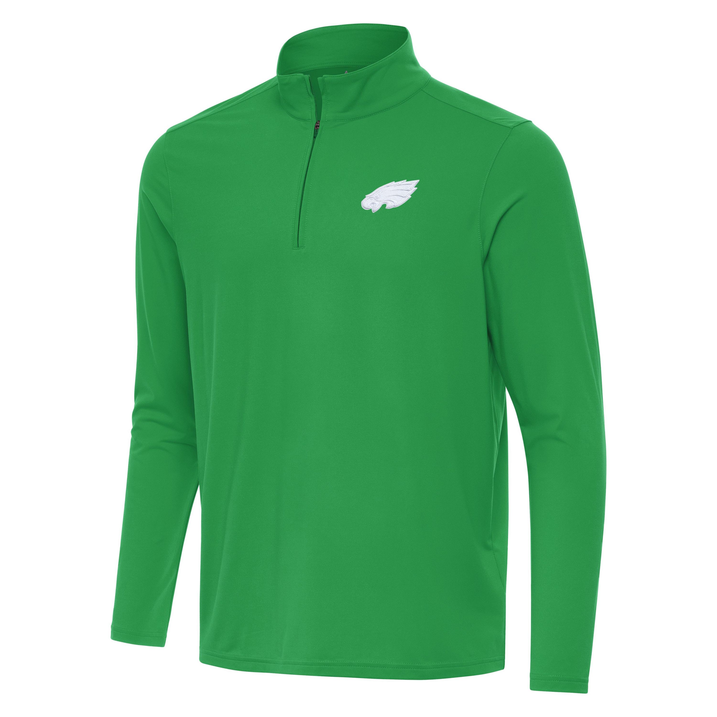 Antigua St. Patricks Day NFL Philadelphia Eagles Mens Intent 1/4 Zip Pullover