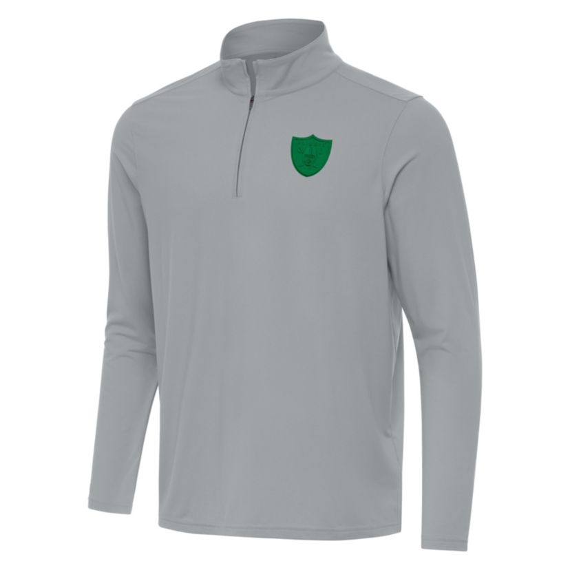 Antigua St. Patricks Day NFL Las Vegas Raiders Mens Intent 1/4 Zip Pullover