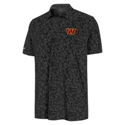 Antigua NFL Washington Commanders Men's Lush Polo, Black, 2XL