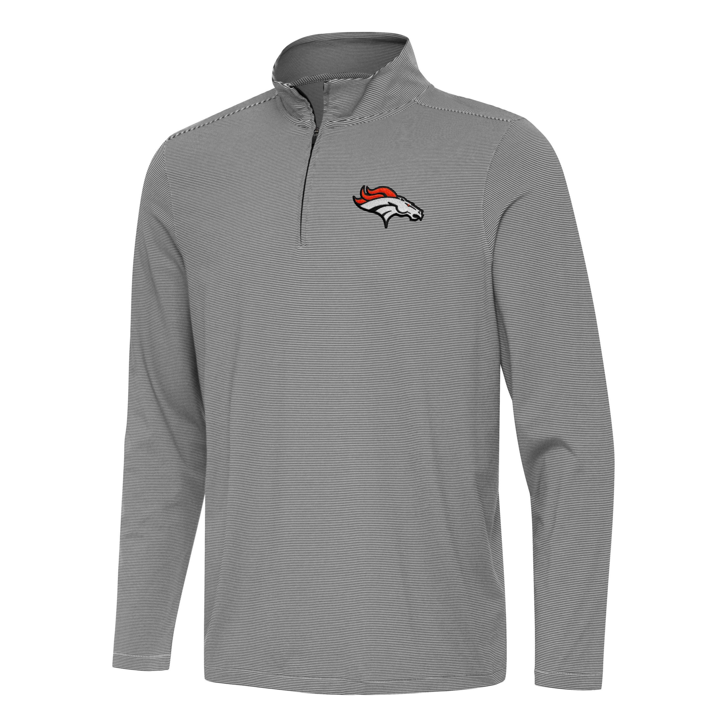 Antigua NFL Denver Broncos Mens Twine 1/4 Zip Pullover