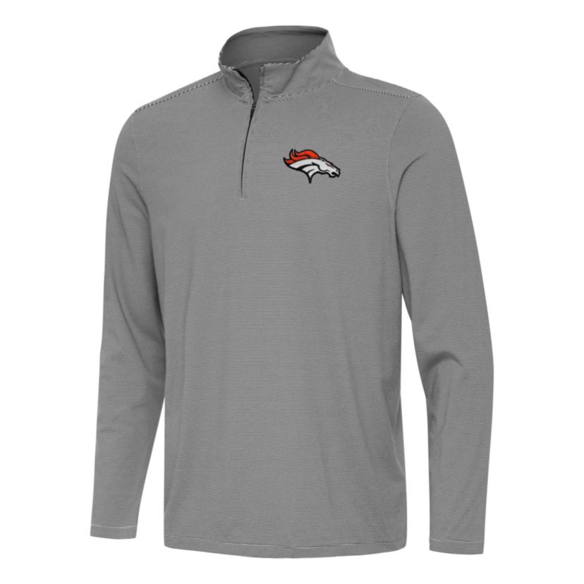 Antigua NFL Denver Broncos Mens Twine 1/4 Zip Pullover