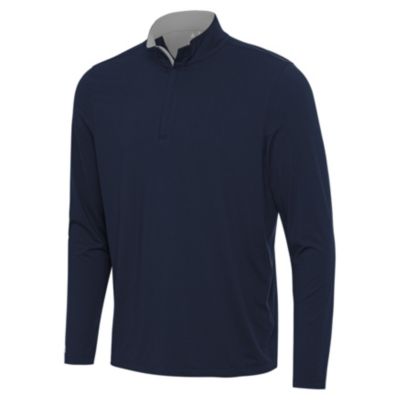 Antigua BLANK Men's Content 1/4 Zip Pullover, Navy Blue, 3XL