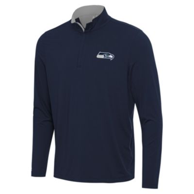 Antigua NFL Seattle Seahawks Men's Content 1/4 Zip Pullover, Navy Blue, 2XL