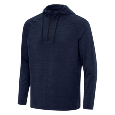 Antigua BLANK Men's Spikes 1/4 Zip Pullover Hood, Navy Blue, XL