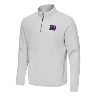 Antigua NFL New York Giants Men's Step Up 1/4 Zip Pullover, Grey, Medium
