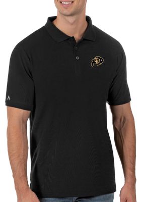 Antigua Men's NCAA Colorado Buffaloes Legacy Pique Polo, Black, 5XL Tall
