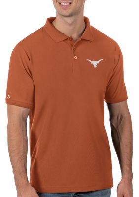 Antigua Men's NCAA Texas Longhorns Legacy Pique Polo, Orange, 2XL