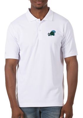 Antigua Men's Tulane Green Wave NCAA Tulane Wave Legacy Pique Polo, White, 5XL Tall