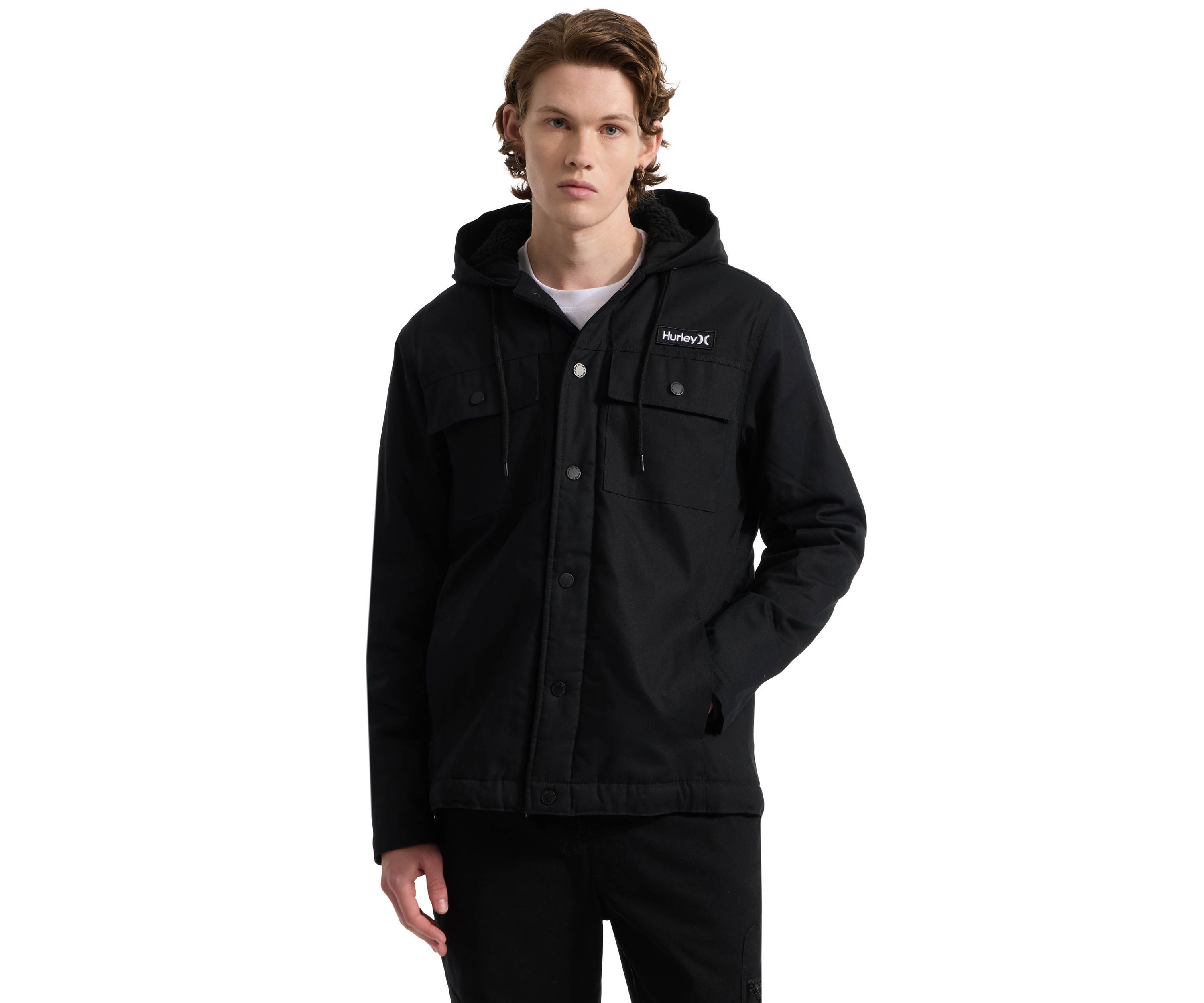 Mens Hunter Charger Sherpa Lined Hooded Jacket