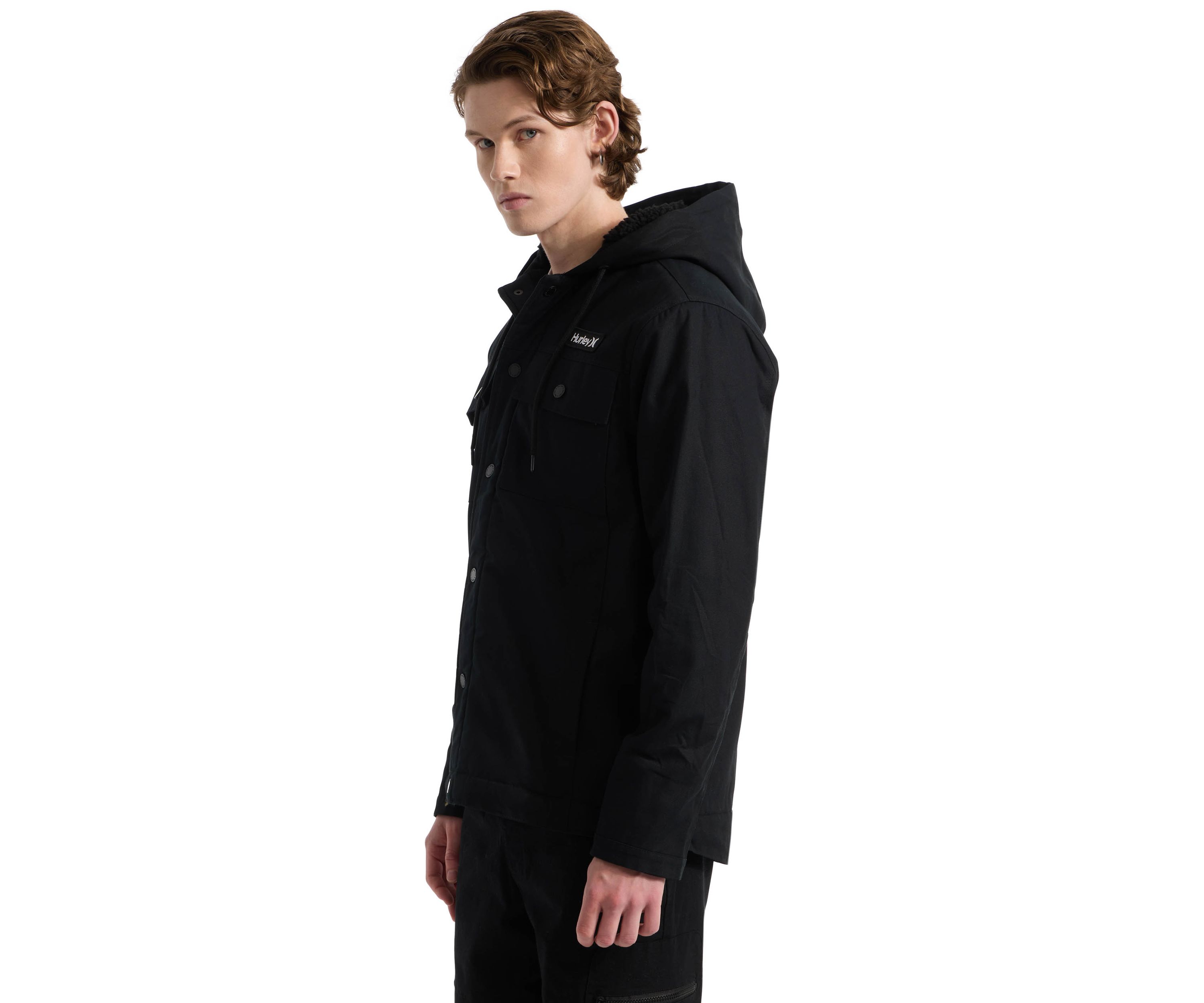 Mens Hunter Charger Sherpa Lined Hooded Jacket