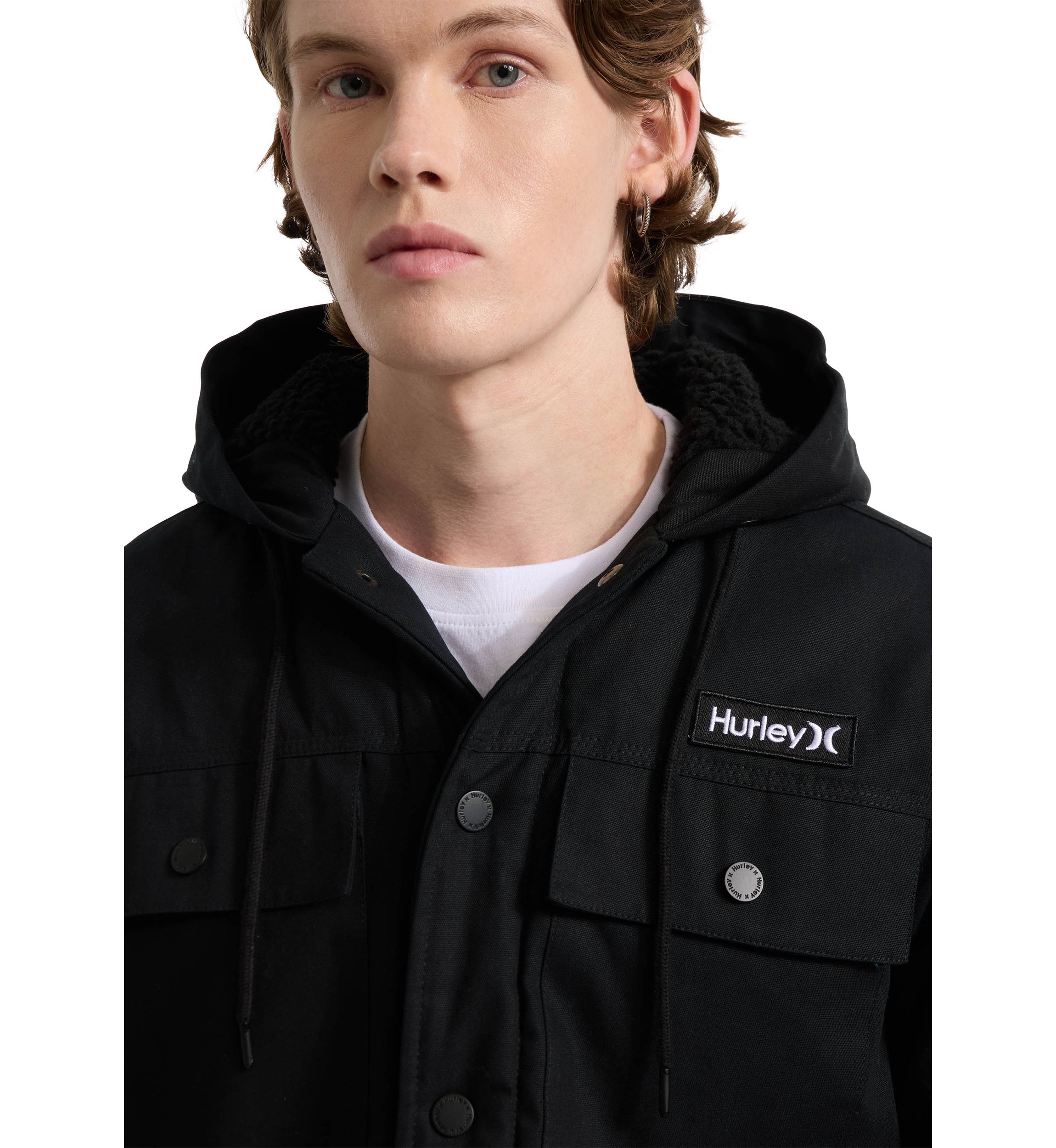 Mens Hunter Charger Sherpa Lined Hooded Jacket