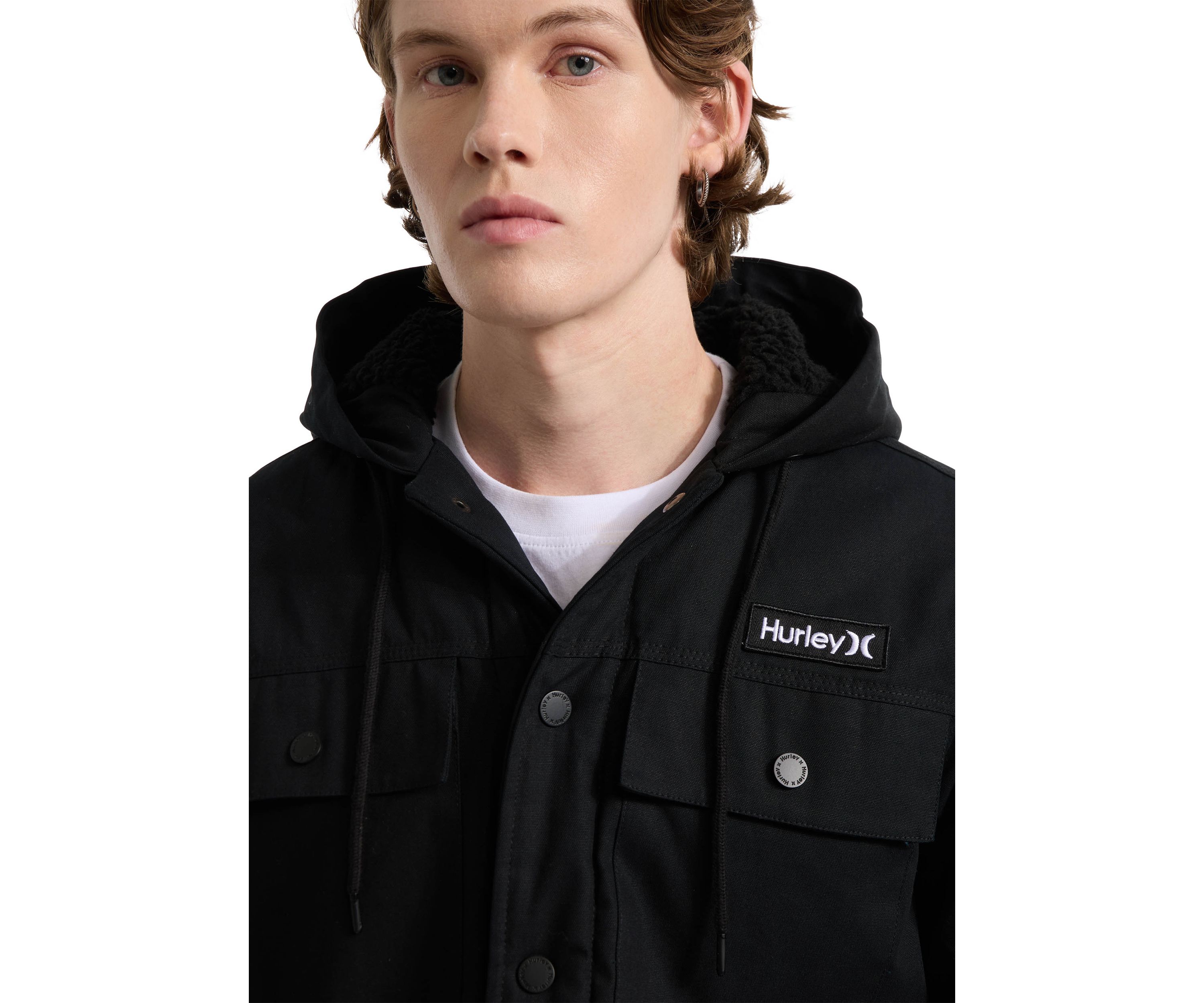 Mens Hunter Charger Sherpa Lined Hooded Jacket