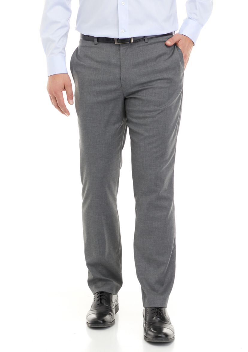 Mens Flat Front Sharkskin Pants