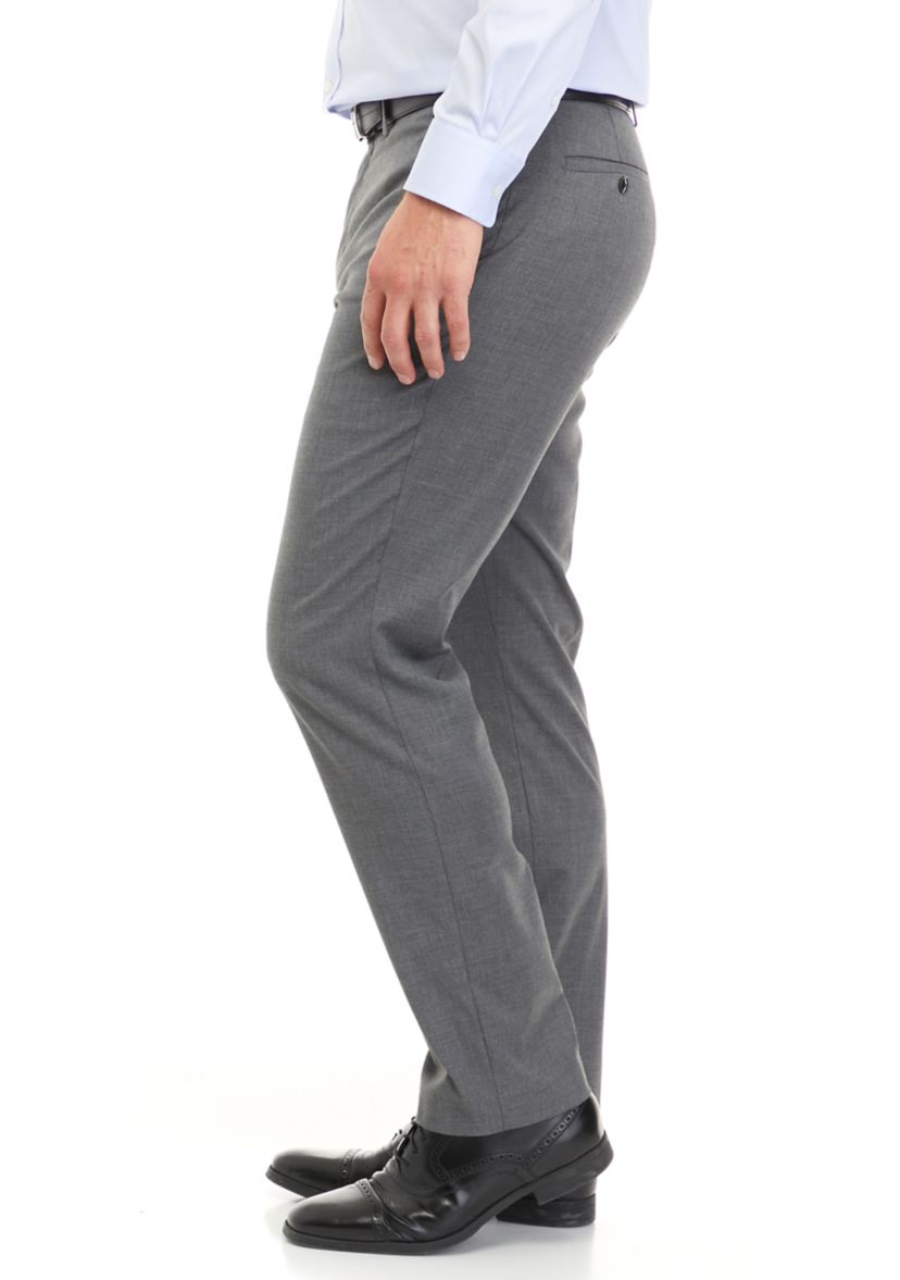 Mens Flat Front Sharkskin Pants