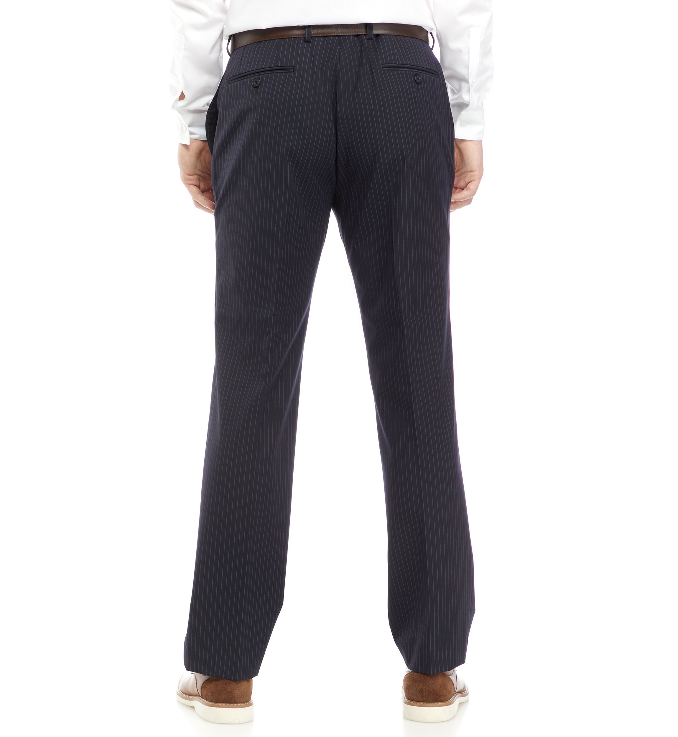  Mens Navy Stripe Textured Suit Separate Pants 
