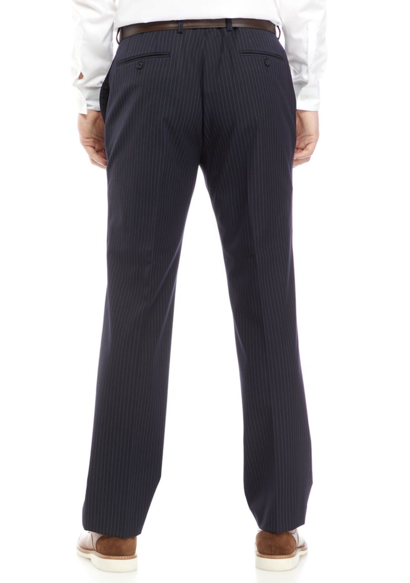  Mens Navy Stripe Textured Suit Separate Pants 