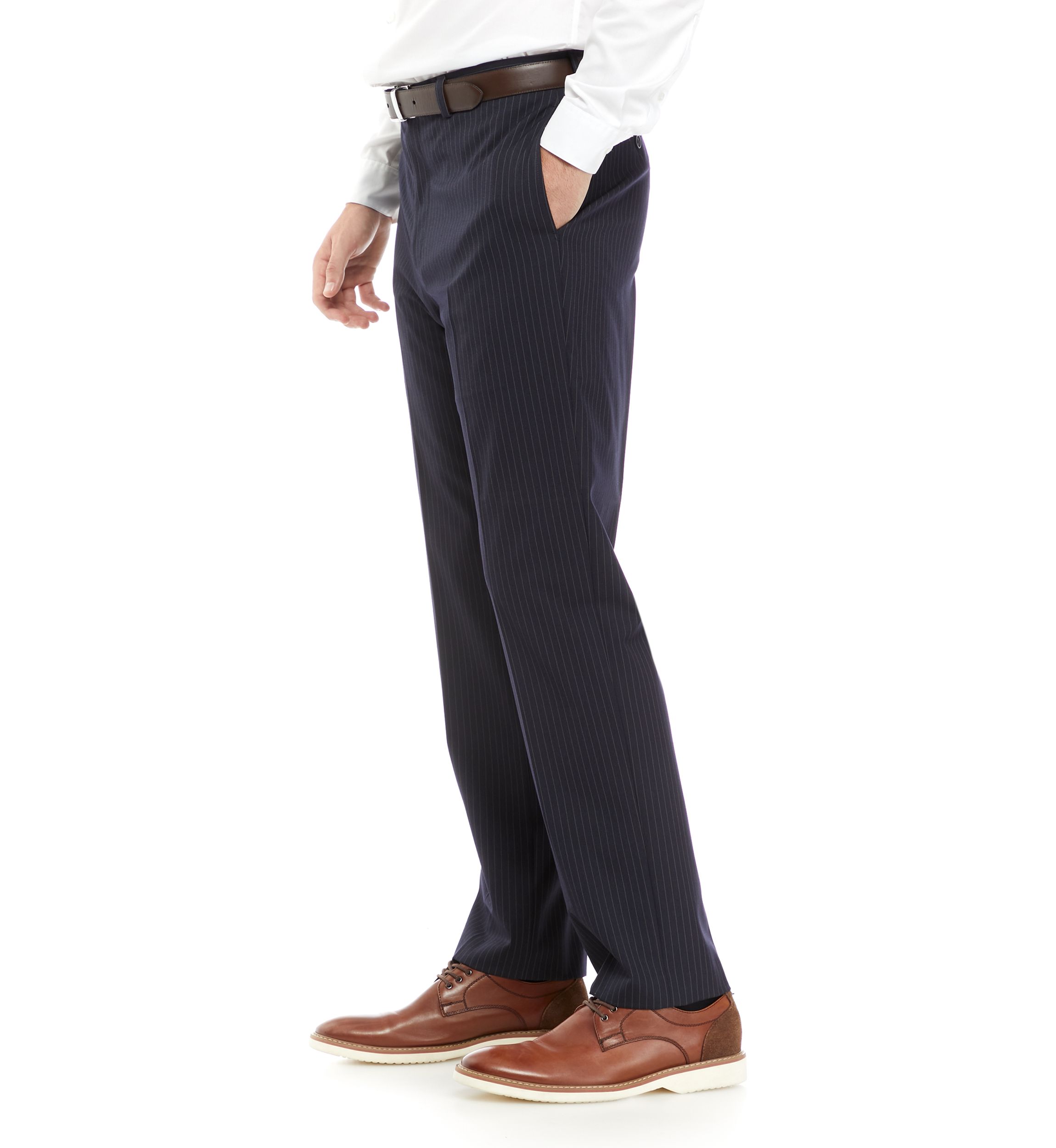  Mens Navy Stripe Textured Suit Separate Pants 