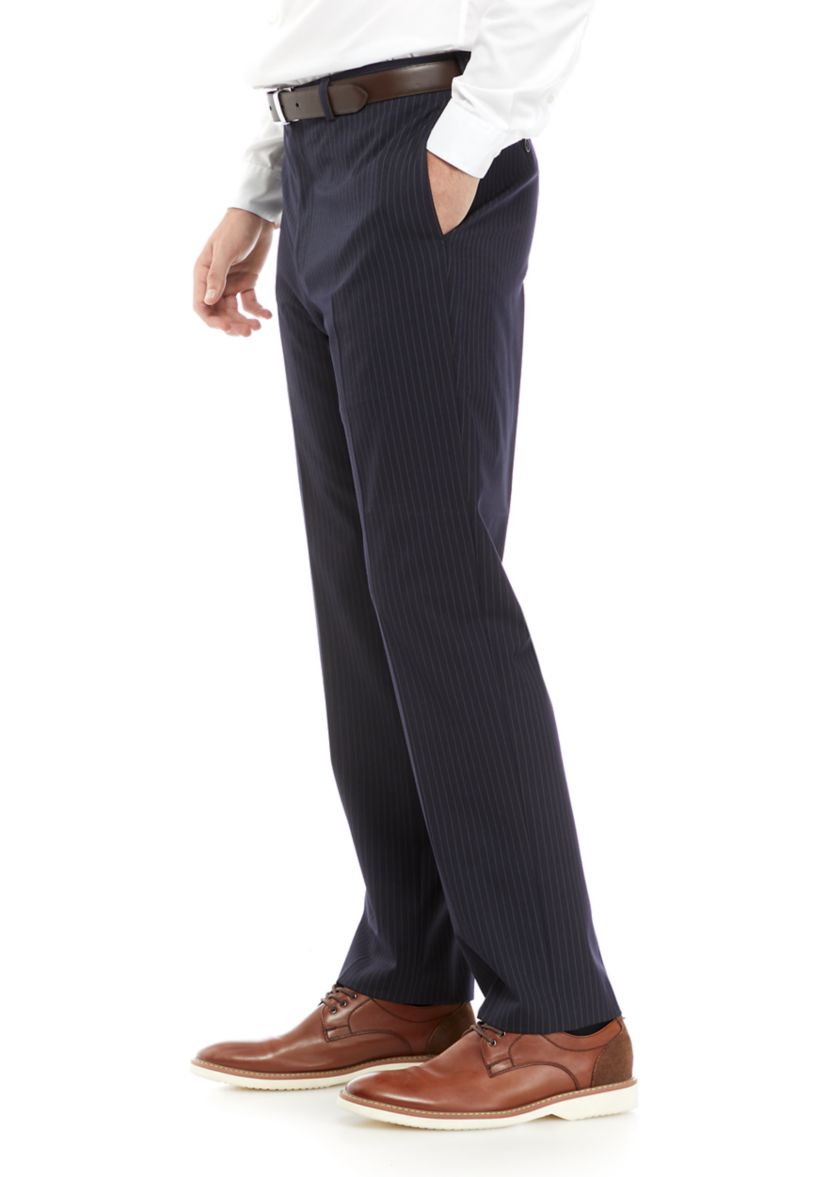  Mens Navy Stripe Textured Suit Separate Pants 