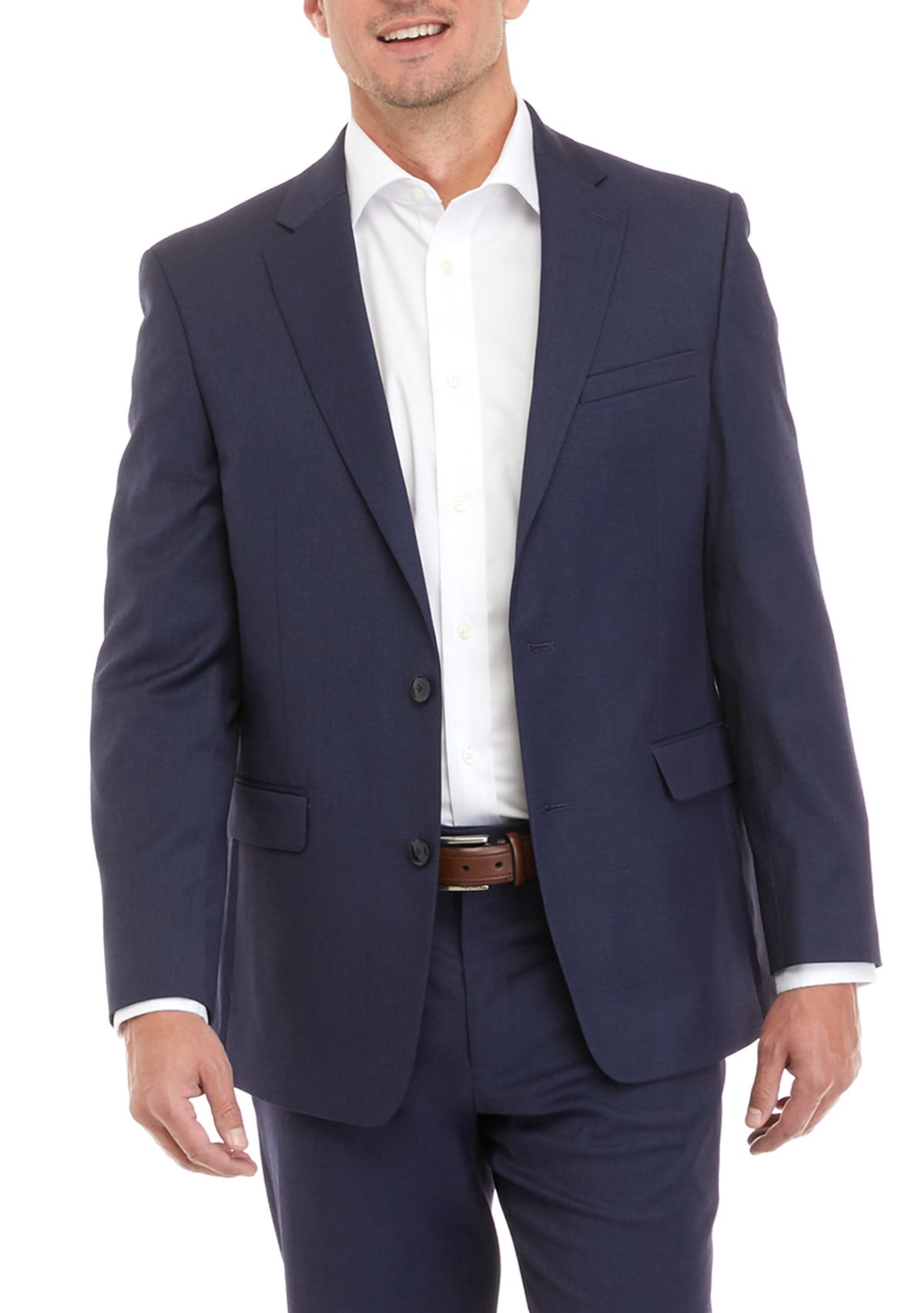  2-Button Notch Lapel Flap Pocket Slim Fit Stretch Suit Separate Jacket 