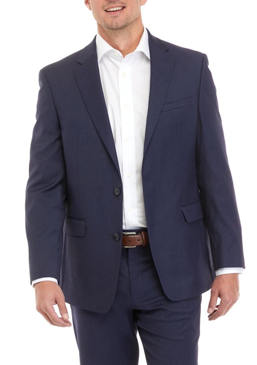  2-Button Notch Lapel Flap Pocket Slim Fit Stretch Suit Separate Jacket 