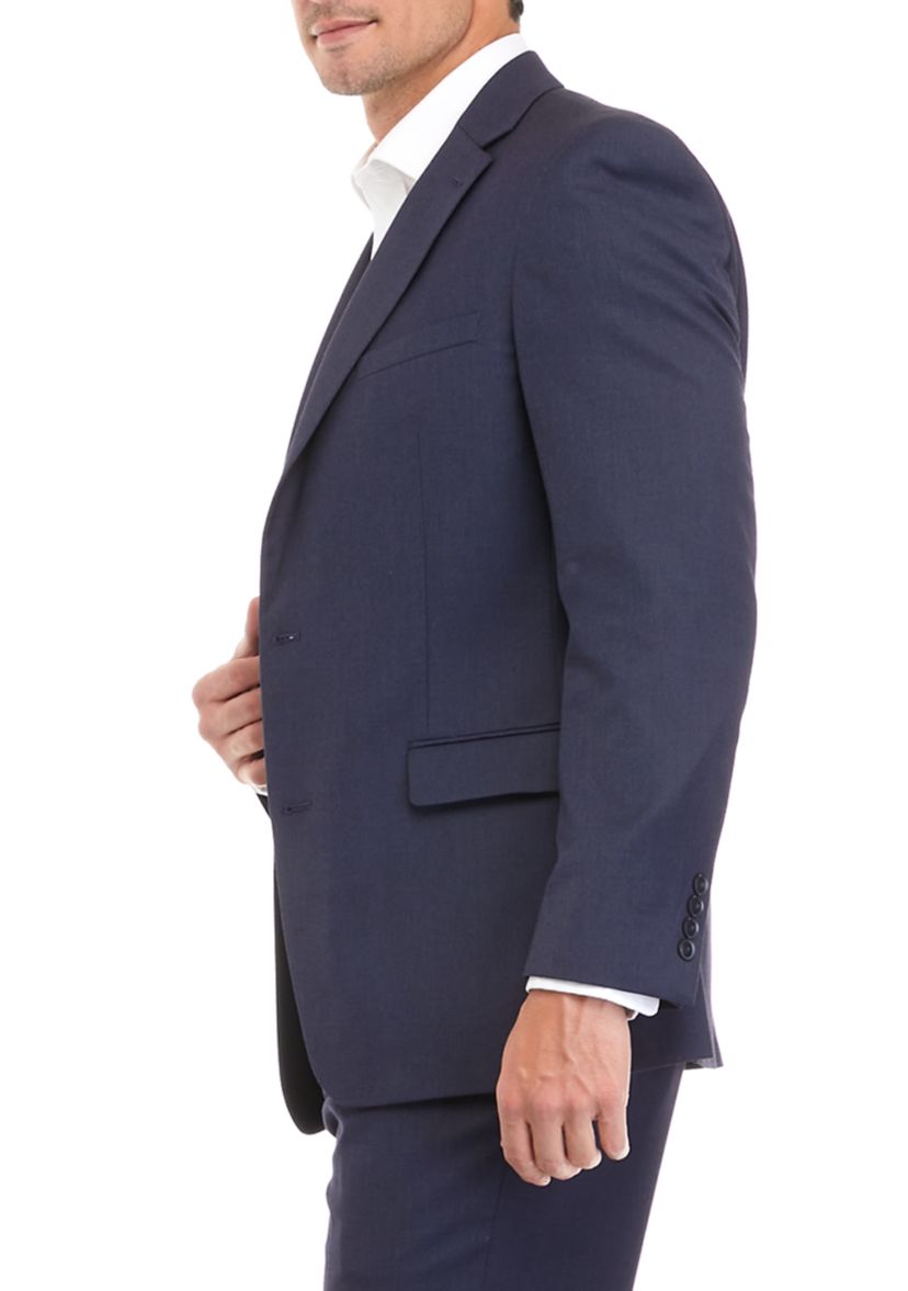  2-Button Notch Lapel Flap Pocket Slim Fit Stretch Suit Separate Jacket 