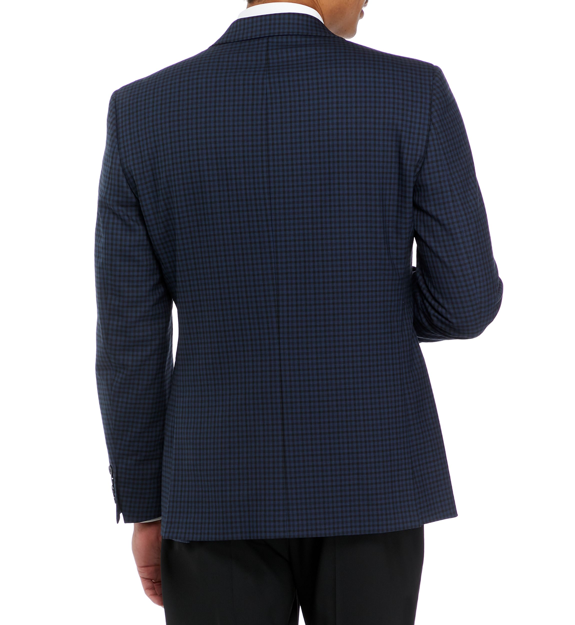 Mens Black and Blue Check Sport Coat 