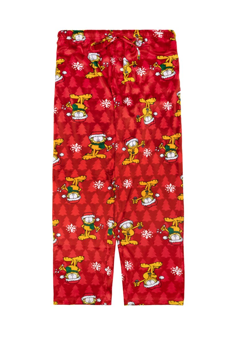 Mens Garfield Trim the Tree Pajama Pants