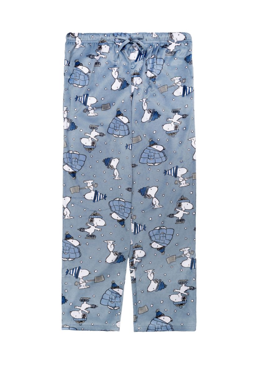 Mens Snoopy Snow Pajama Pants